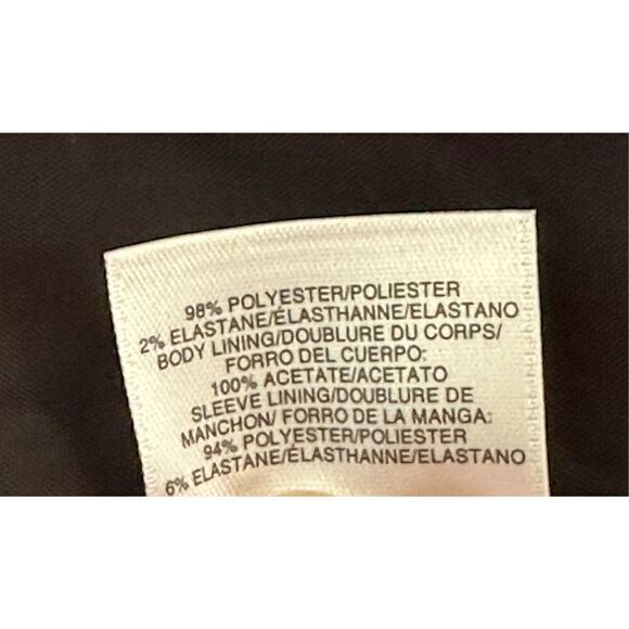 Anne Klein Women’s Black Herringbone Wide-Lapel Belted-Cuff Blazer Size 8 - Picture 10 of 12